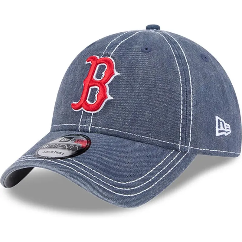 boston-red-sox-mlb-new-era-9twenty-justerbar-tvattad-kontrast-bla-bojd-keps