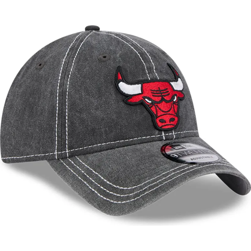 graue-verstellbare-curved-cap-9twenty-washed-contrast-der-chicago-bulls-nba-von-new-era