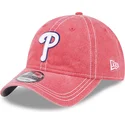rosa-verstellbare-curved-cap-9twenty-washed-contrast-der-philadelphia-phillies-mlb-von-new-era