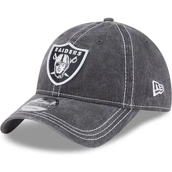 Las Vegas Raiders NFL New Era 9TWENTY Justerbar Grå Kurvkeps Washed Contrast