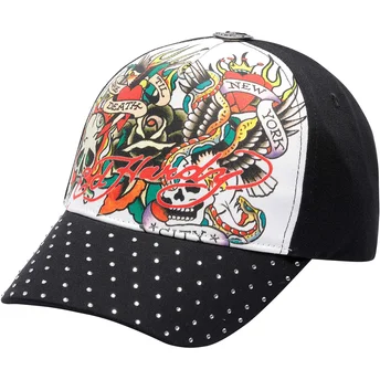 Čepice zaoblená černá nastavitelný pásek True Til Death Ed Hardy