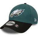 grune-und-schwarze-verstellbare-curved-cap-9forty-the-league-der-philadelphia-eagles-nfl-von-new-era