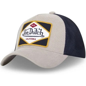 Von Dutch GRY Grey and Navy Blue Trucker Hat