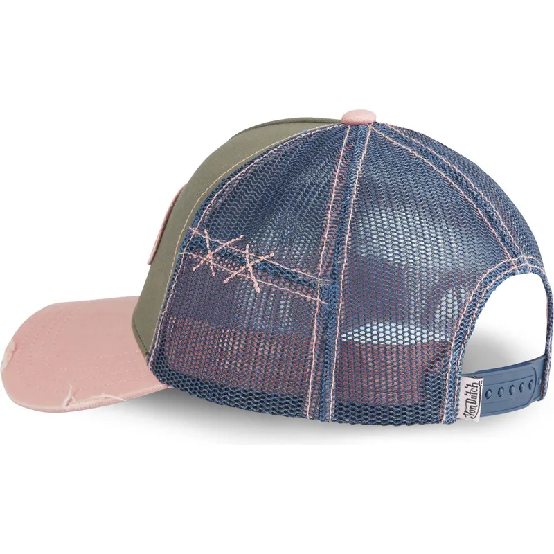 truckerkeps-gron-bla-och-rosa-used-03-fran-von-dutch