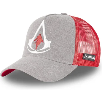 Grau-rote Trucker-Kappe ASC2 B Assassin’s Creed von Capslab