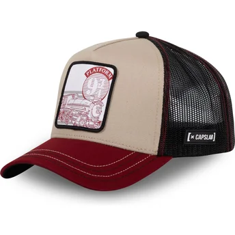 Capslab Platform 9 3/4 EXP4 Harry Potter Beige and Red Trucker Hat