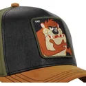 schwarze-grune-und-braune-gebogene-snapback-kappe-tasmanischer-teufel-loo10-taz-looney-tunes-von-capslab