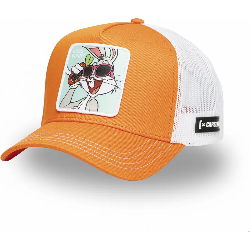 trucker-cap-orange-und-weiss-bugs-bunny-loo11-bug2-looney-tunes-von-capslab