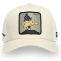 capslab-curved-brim-daffy-duck-loo11-daf2-looney-tunes-beige-and-white-snapback-cap