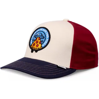 Čepice zaoblená vícebarevná snapback pro děti Peace Pizza Food Djinns