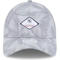 new-era-curved-brim-women-9twenty-leaf-open-back-spring-training-fan-pack-2025-new-york-yankees-mlb-grey-adjustable-cap