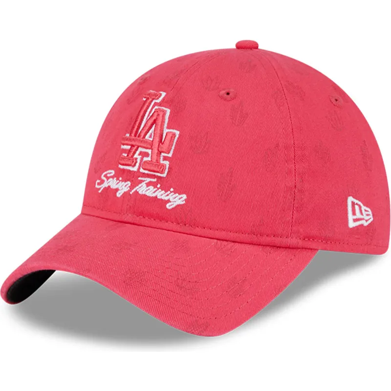 cap-zaoblena-pink-adjustable-strap-9twenty-pattern-spring-training-fan-pack-2025-los-angeles-dodgers-mlb-new-era