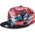 mehrfarbige-flache-snapback-kappe-9fifty-printed-spring-training-fan-pack-2025-der-chicago-white-sox-mlb-von-new-era