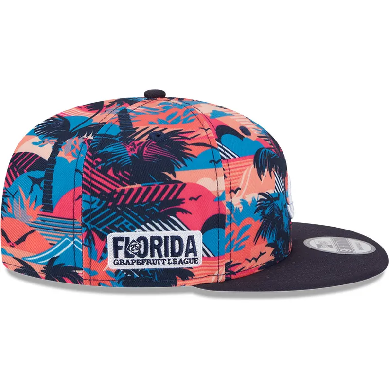 multifarbene-flachkappe-snapback-9fifty-printed-spring-training-fan-pack-2025-der-atlanta-braves-mlb-von-new-era