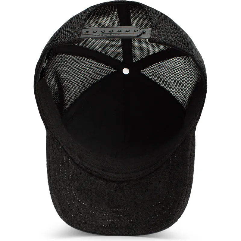 goorin-bros-full-flavor-wordmark-french-terry-svart-truckerkeps