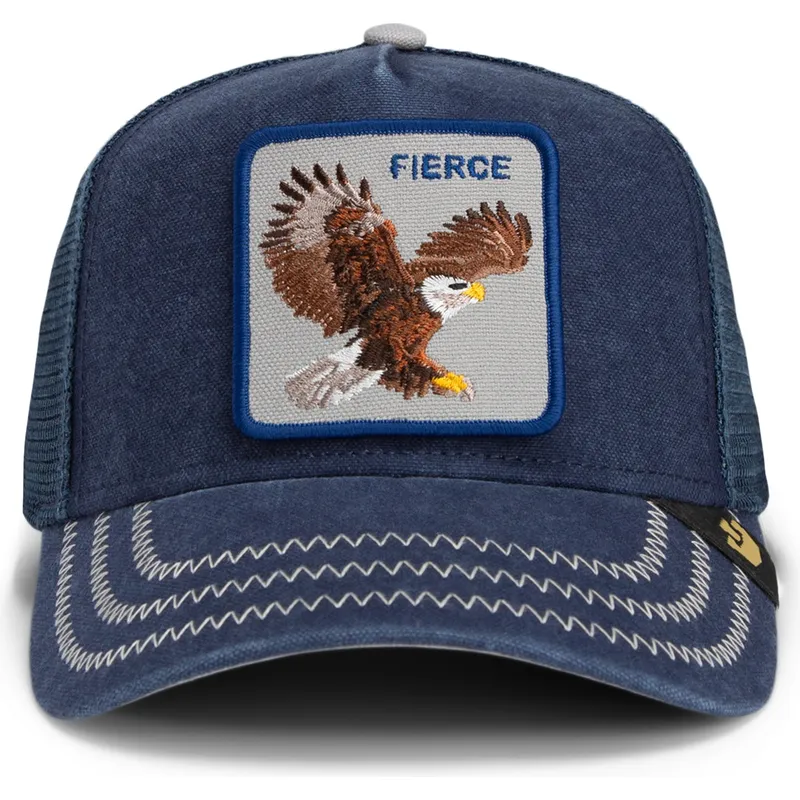 truckerkeps-marinbla-orn-fierce-bird-of-prey-core-canvas-the-farm-fran-goorin-bros