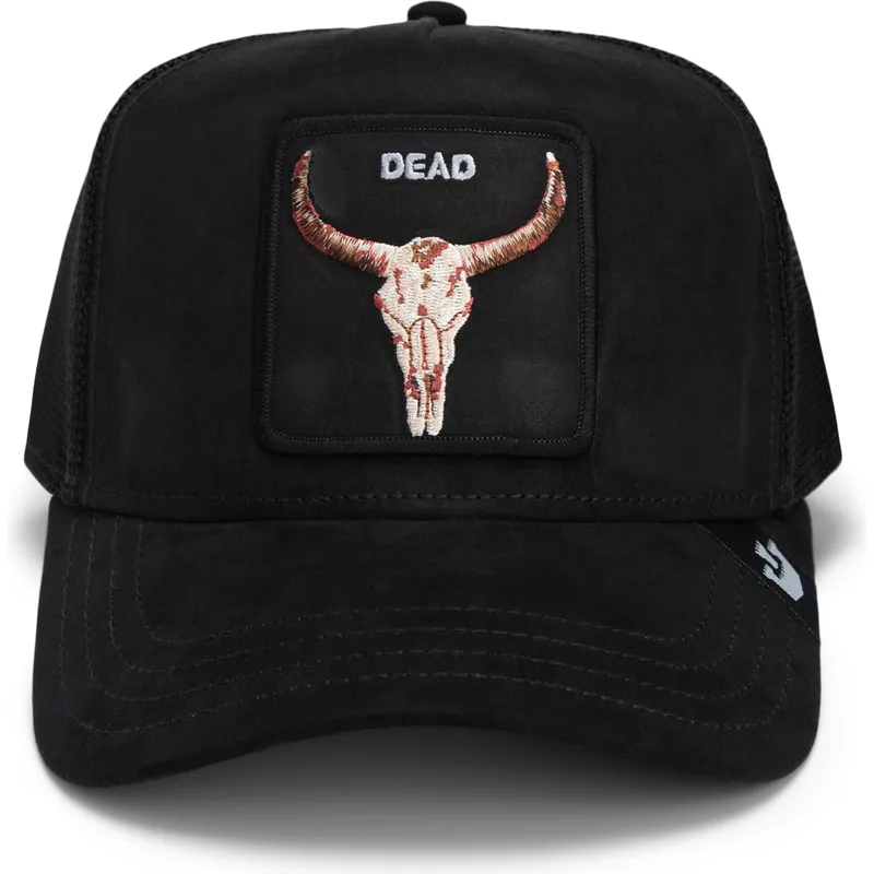 cepice-zaoblena-cerna-snapback-dead-the-suede-skull-global-core-micro-suede-the-farm-goorin-bros