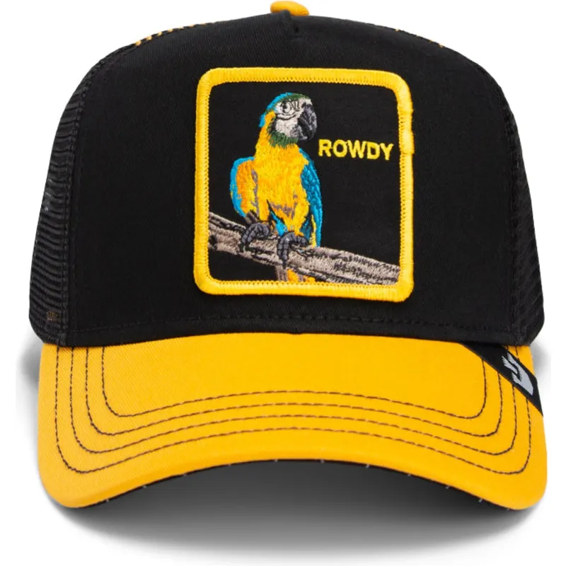 svart-och-gul-trucker-keps-papegoja-the-rowdy-bird-fab-farm-fran-goorin-bros