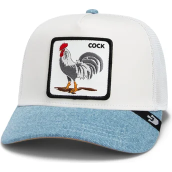 Καπέλο trucker λευκό και μπλε κόκορας Cock Rooster Fan Institution Ball Club Global Core Denim The Farm της Goorin Bros.