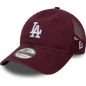 bordeauxfarbene-9twenty-colour-pack-trucker-kappe-der-los-angeles-dodgers-mlb-von-new-era