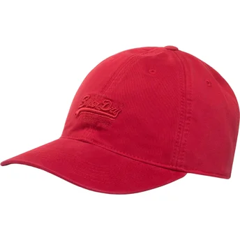 Rote verstellbare Curved Cap Vintage Embroidery Optic Pitch von Superdry