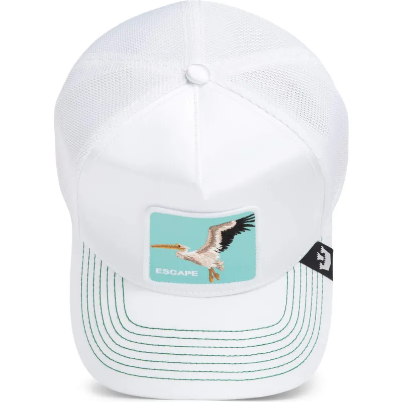 cepice-zaoblena-zadne-zvire-bila-snapback-goorin-bros-pelican-bird-escape-not-into-yoga-great-escape-the-farm-white-hat-the-farm