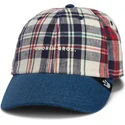cepice-zaoblena-namornicka-modra-snapback-goorin-bros-curved-brim-raised-in-a-barn-papa-cap-madras-the-farm-navy-blue-and-red-ca