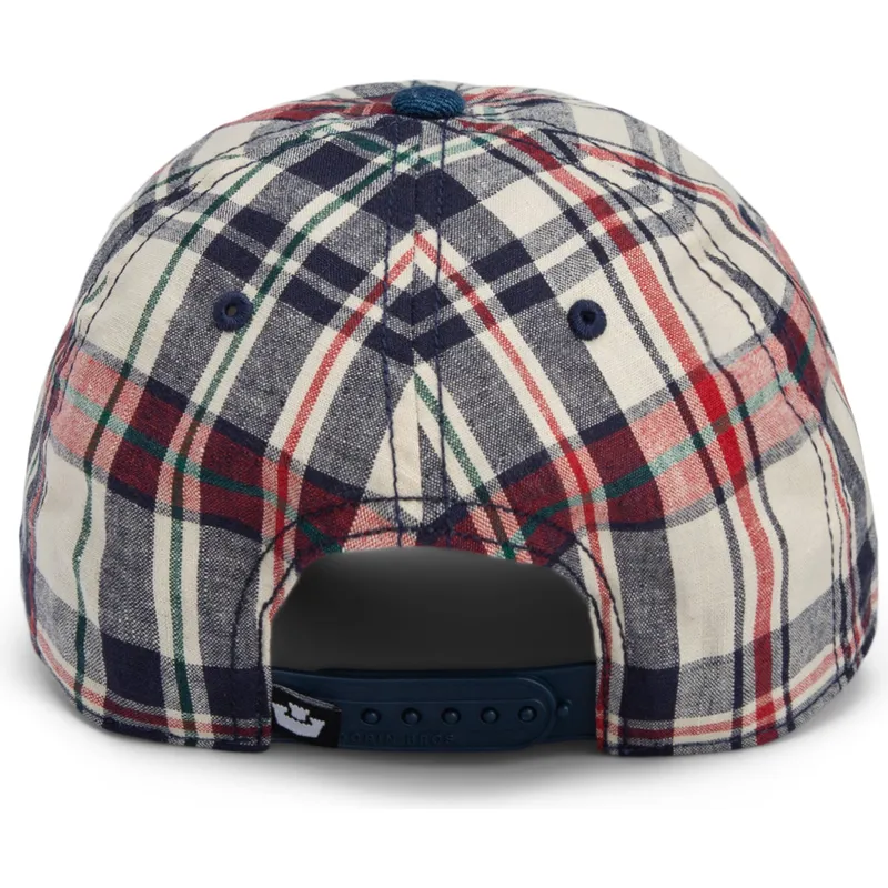 cepice-zaoblena-namornicka-modra-snapback-goorin-bros-curved-brim-raised-in-a-barn-papa-cap-madras-the-farm-navy-blue-and-red-ca