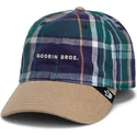 goorin-bros-hardly-working-papa-cap-madras-the-farm-navy-blue-and-brown-snapback