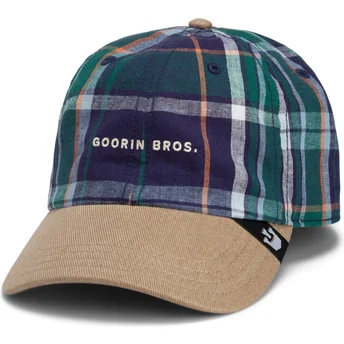 Čepice zaoblená vícebarevná snapback Goorin Bros. Curved Brim Hardly Working Papa Cap Madras The Farm Navy Blue and Brown Cap The Farm de Goorin Bros.