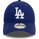 blaue-verstellbare-curved-cap-9twenty-league-essential-der-los-angeles-dodgers-mlb-von-new-era