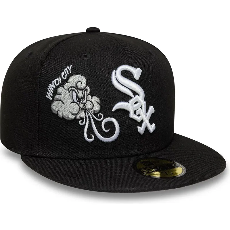 cepice-rovna-cerna-prilehava-59fifty-food-icon-windy-city-chicago-white-sox-mlb-new-era