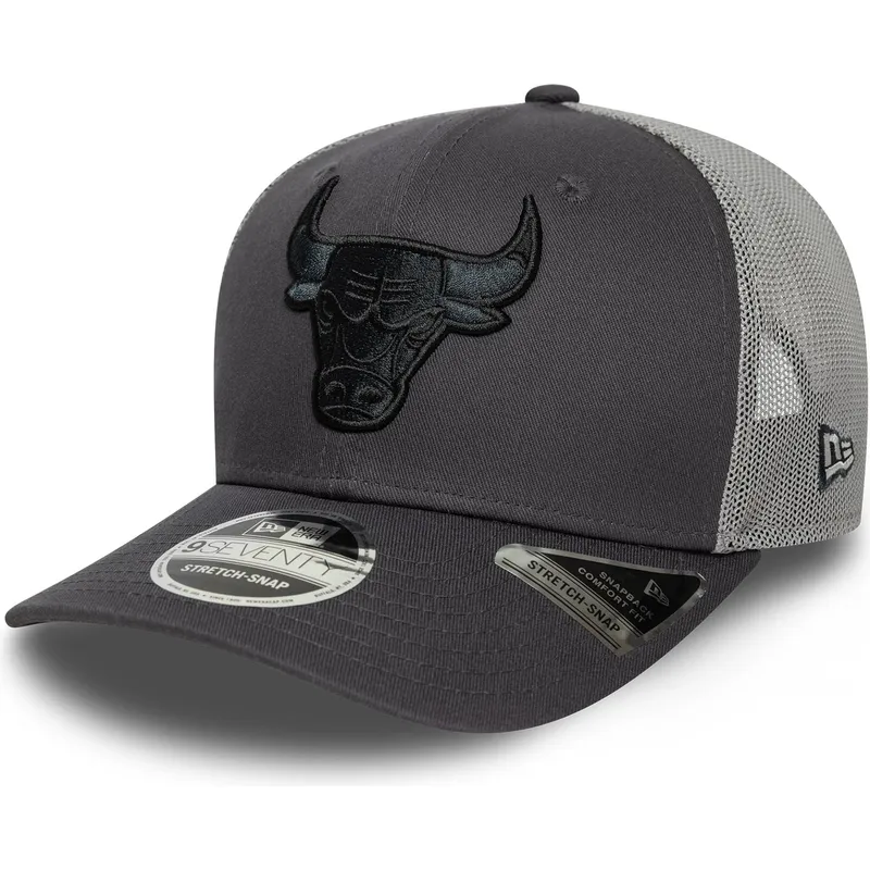 graue-trucker-cap-9seventy-stretch-snap-der-chicago-bulls-nba-von-new-era