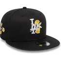 los-angeles-dodgers-mlb-new-era-9fifty-floral-schwarze-snapback-kappe