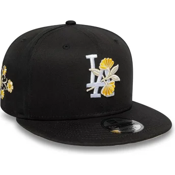 Los Angeles Dodgers MLB New Era 9FIFTY Floral Schwarze Snapback-Kappe