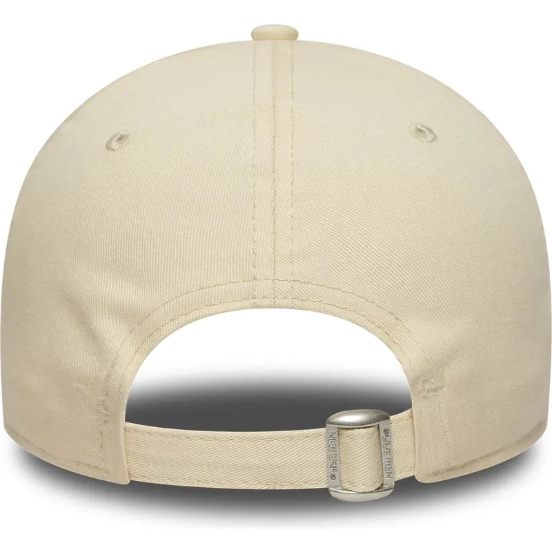 beige-verstellbare-curved-cap-mit-grunem-logo-9forty-team-outline-der-los-angeles-dodgers-mlb-von-new-era