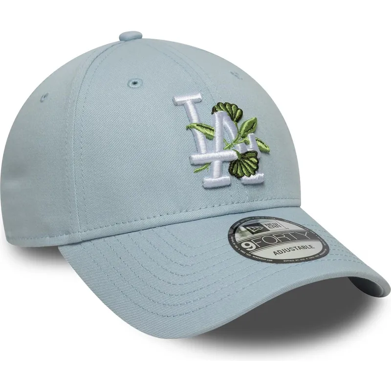 blaue-verstellbare-curved-cap-9forty-floral-icon-der-los-angeles-dodgers-mlb-von-new-era