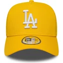 gelbe-trucker-cap-a-frame-league-essential-der-los-angeles-dodgers-mlb-von-new-era