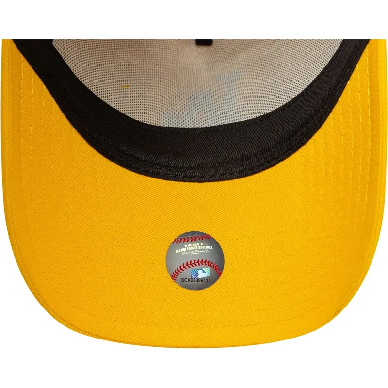 gelbe-trucker-cap-a-frame-league-essential-der-los-angeles-dodgers-mlb-von-new-era