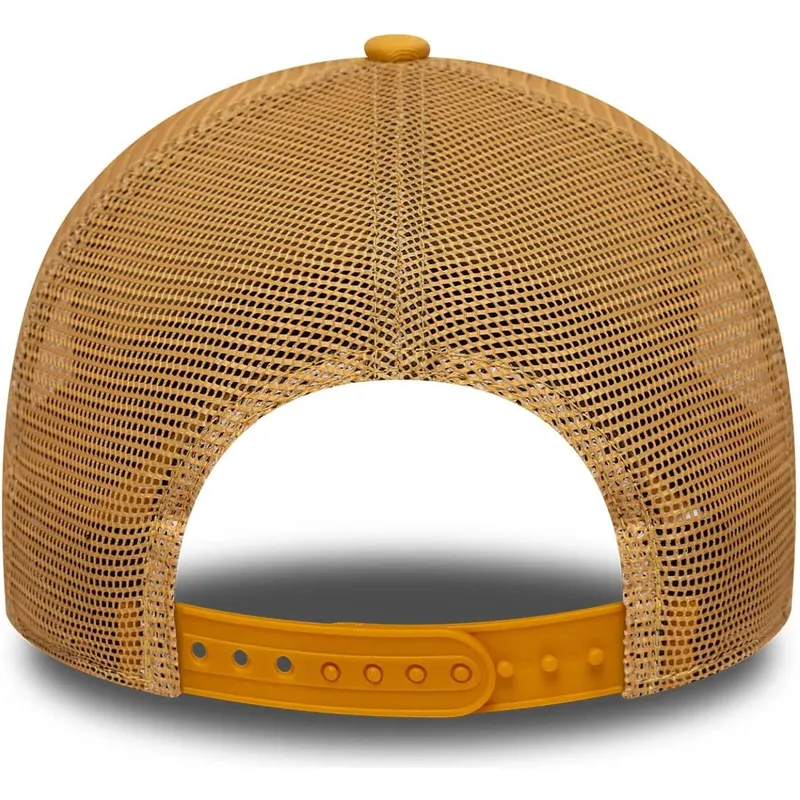 gelbe-trucker-cap-mit-gelbem-logo-a-frame-league-essential-der-new-york-yankees-mlb-von-new-era