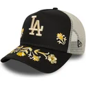 schwarze-trucker-kappe-a-frame-floral-icon-los-angeles-dodgers-mlb-von-new-era