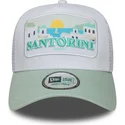 trucker-cap-weiss-und-grun-santorini-greece-a-frame-summer-von-new-era