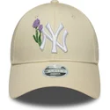 bojd-beige-justerbar-keps-for-dam-9forty-beaded-fran-new-york-yankees-mlb-av-new-era