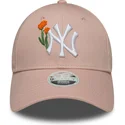 new-era-new-york-yankees-mlb-9forty-beaded-verstellbare-rosa-damenkappe-mit-gebogenem-schirm