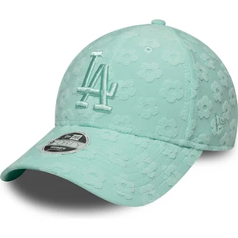 Verstellbare grüne Damen-Cap 9FORTY Floral Towelling der Los Angeles Dodgers MLB von New Era