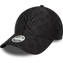 new-era-new-york-yankees-mlb-9forty-floral-towelling-verstellbare-damen-kappe-mit-gebogenem-schirm-in-schwarz