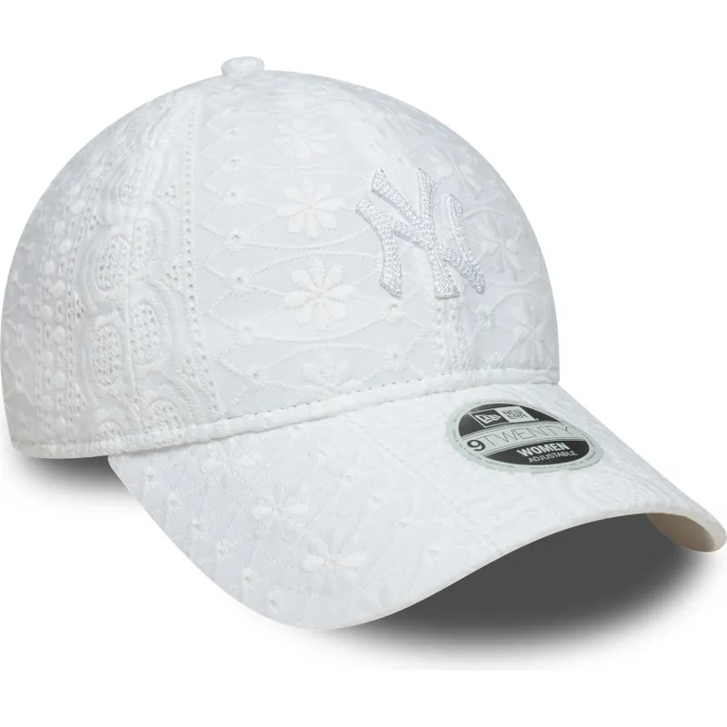 vit-justerbar-bojd-keps-for-kvinnor-med-vit-9twenty-new-york-yankees-mlb-broderad-logotyp-fran-new-era