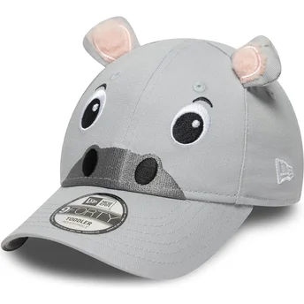 Grå justerbar böjd keps för barn 9FORTY Animal från New Era