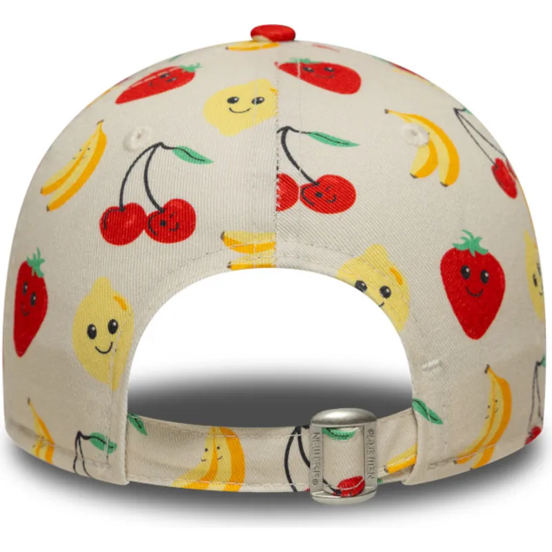 bojd-beige-justerbar-keps-for-barn-9forty-all-over-print-fruit-fran-new-era
