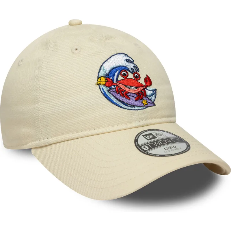 beige-justerbar-bojd-keps-for-barn-9twenty-surf-crew-fran-new-era